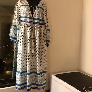 Blue & White Lounge Attire/ Boho Caftan